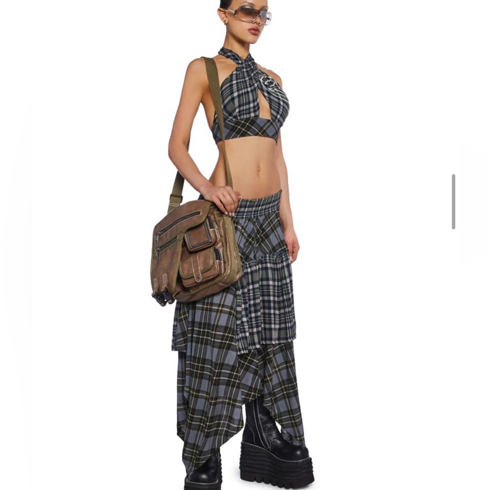 Dolls Kill Kurt Midi Skirt & Kurt Wrap Top Top Size 12(L), Skirt Size 10(M)